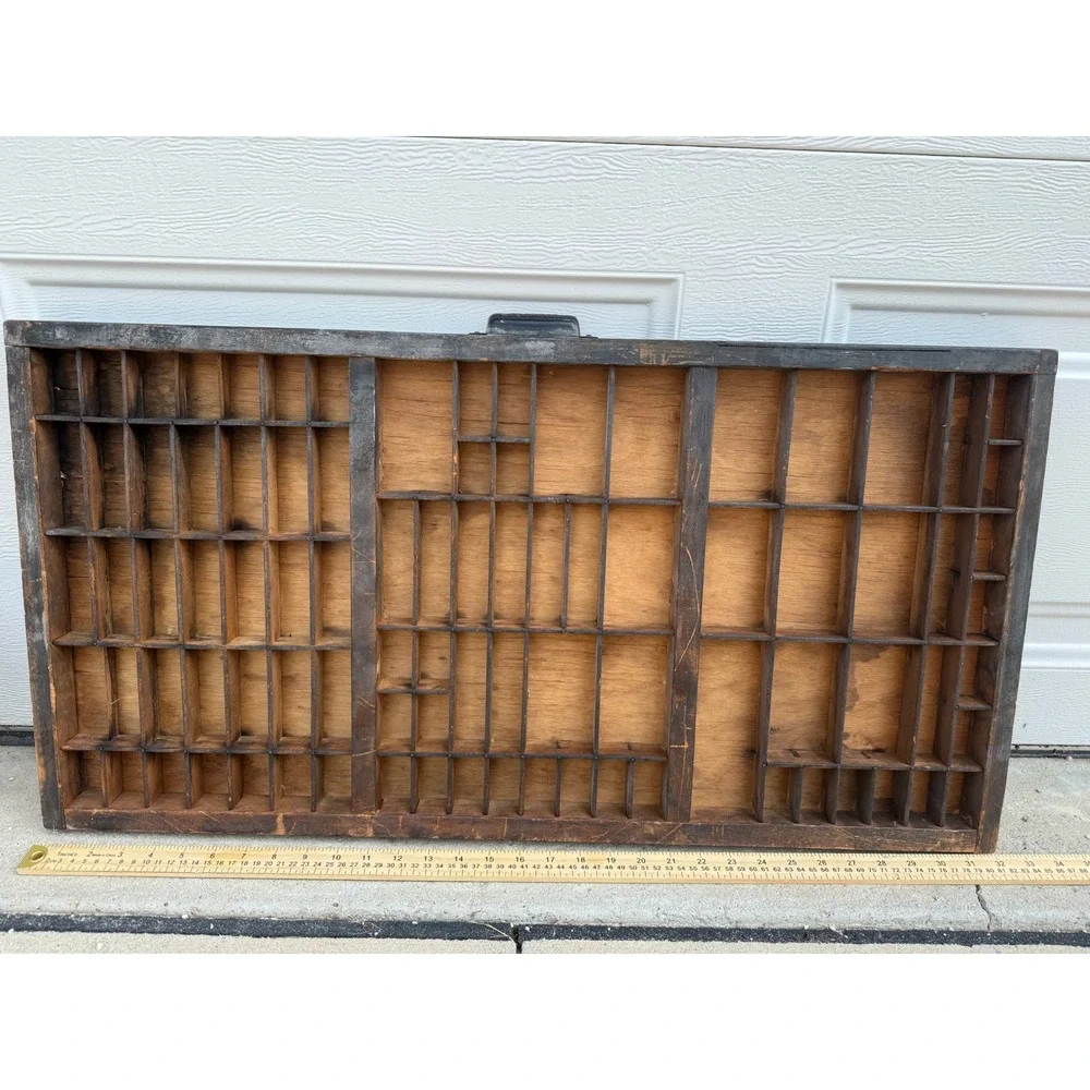 Vintage Hamilton Wooden Printers Drawer Letterpress Tray Shadow Box Miniatures
